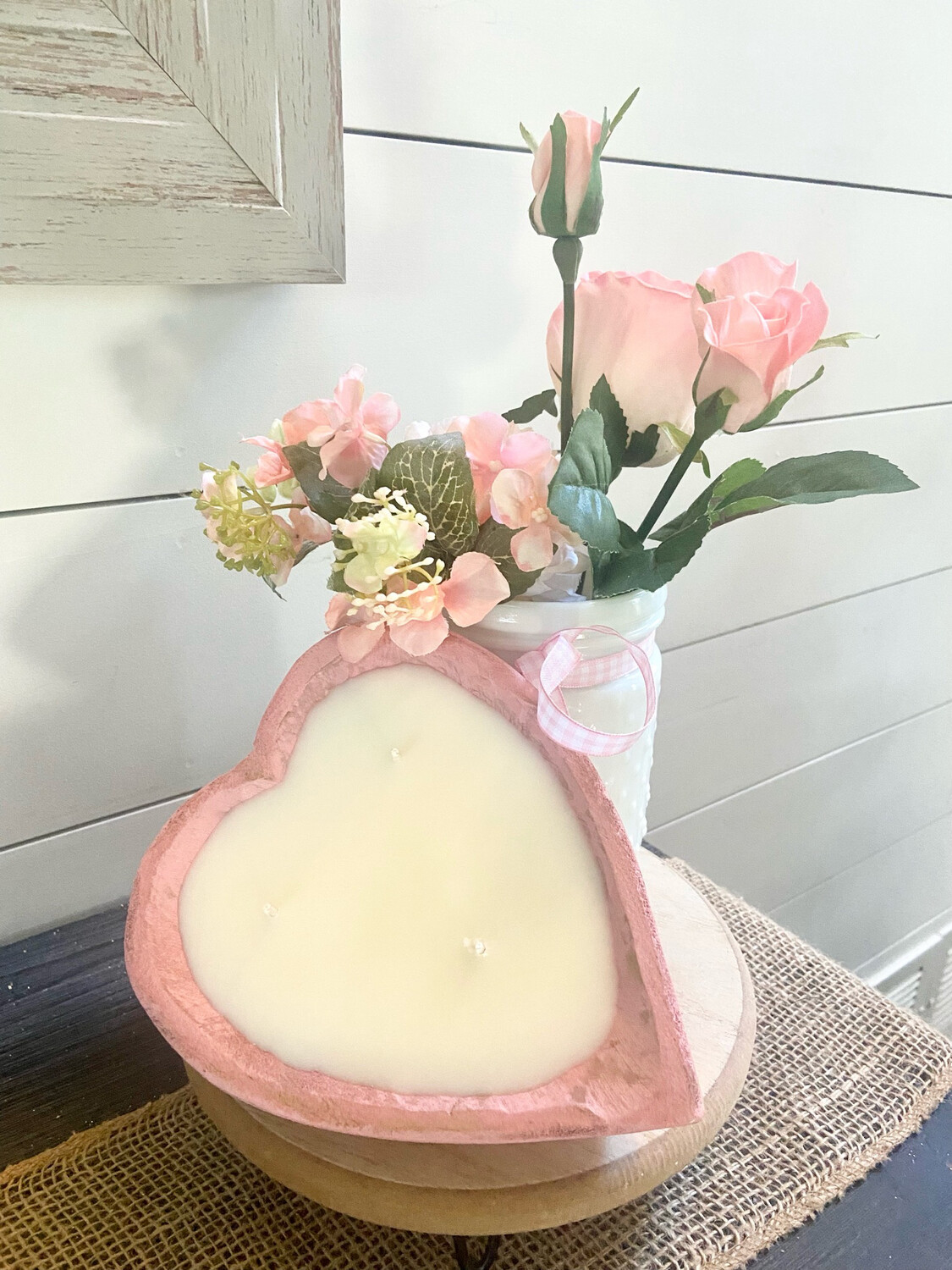 💕Farmhouse Pink Mini Heart Dough Bowl