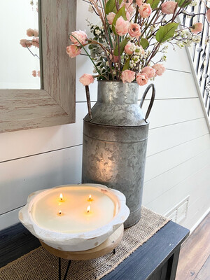 Spring White Flower Dough Bowl