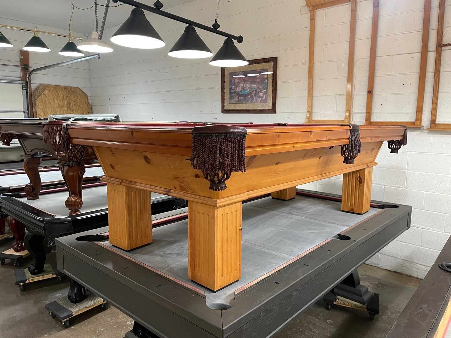 8' Olhausen Southern Pool Table - Knotty Pine
