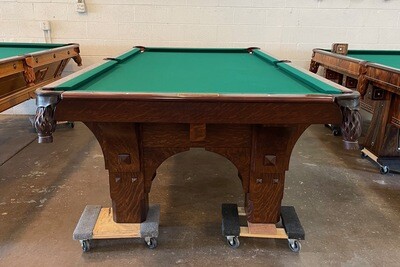 SOLD - 9' Brunswick St Bernard Mission Pool Table - Circa 1906-1911