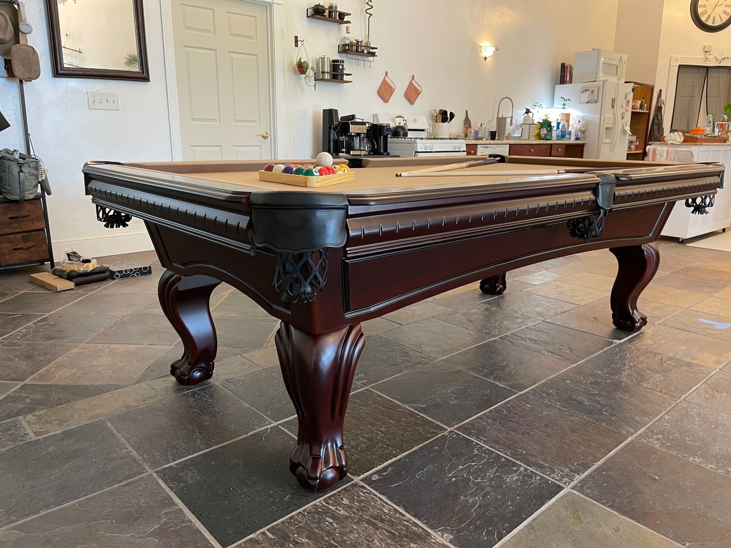 8 Foot Dark Brown Savannah Pool Table