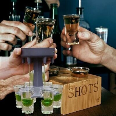 Dispenser 6 Shot Glass Wine Whisky Beer Dispenser Holder