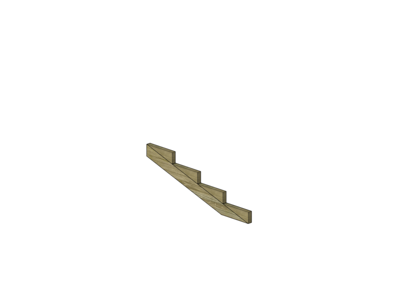 123 x 4 askelmainen reisilankku LOIVA