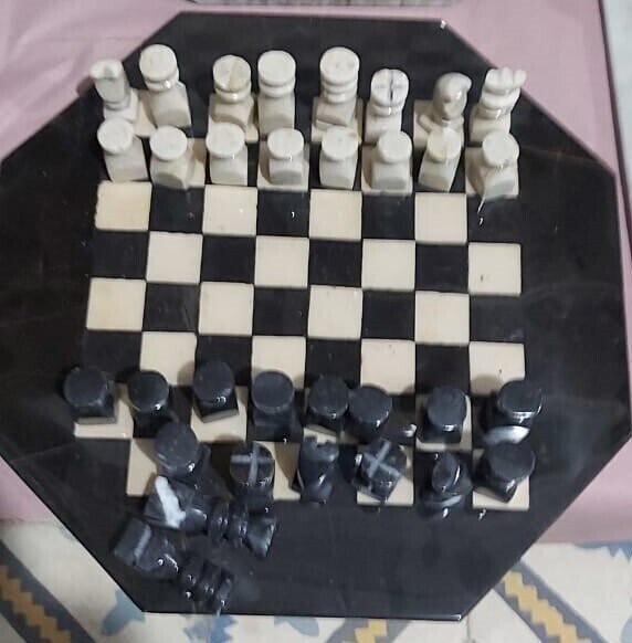 Juego Ajedrez Piedra Onix - Hexágono negro