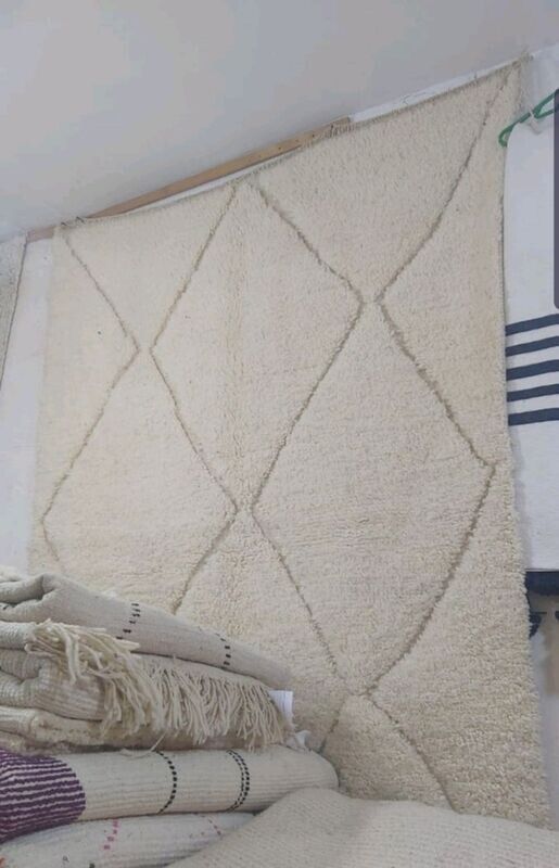Alfombra Lana Beni Ouarain Nomade 300x200 cm - blanca