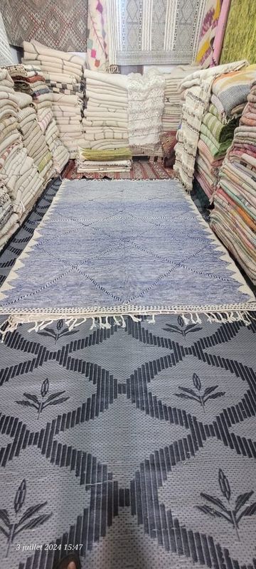 Alfombra Kilim Zanafi Essaouira Bleu 300x200
