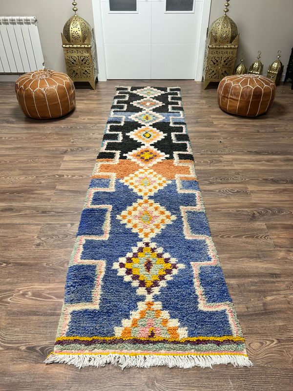 Alfombra Bereber Lana Beni Ouarain 306x75 cm