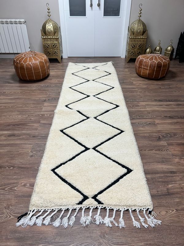 Alfombra Bereber Lana Beni Ouarain 290x87 cm
