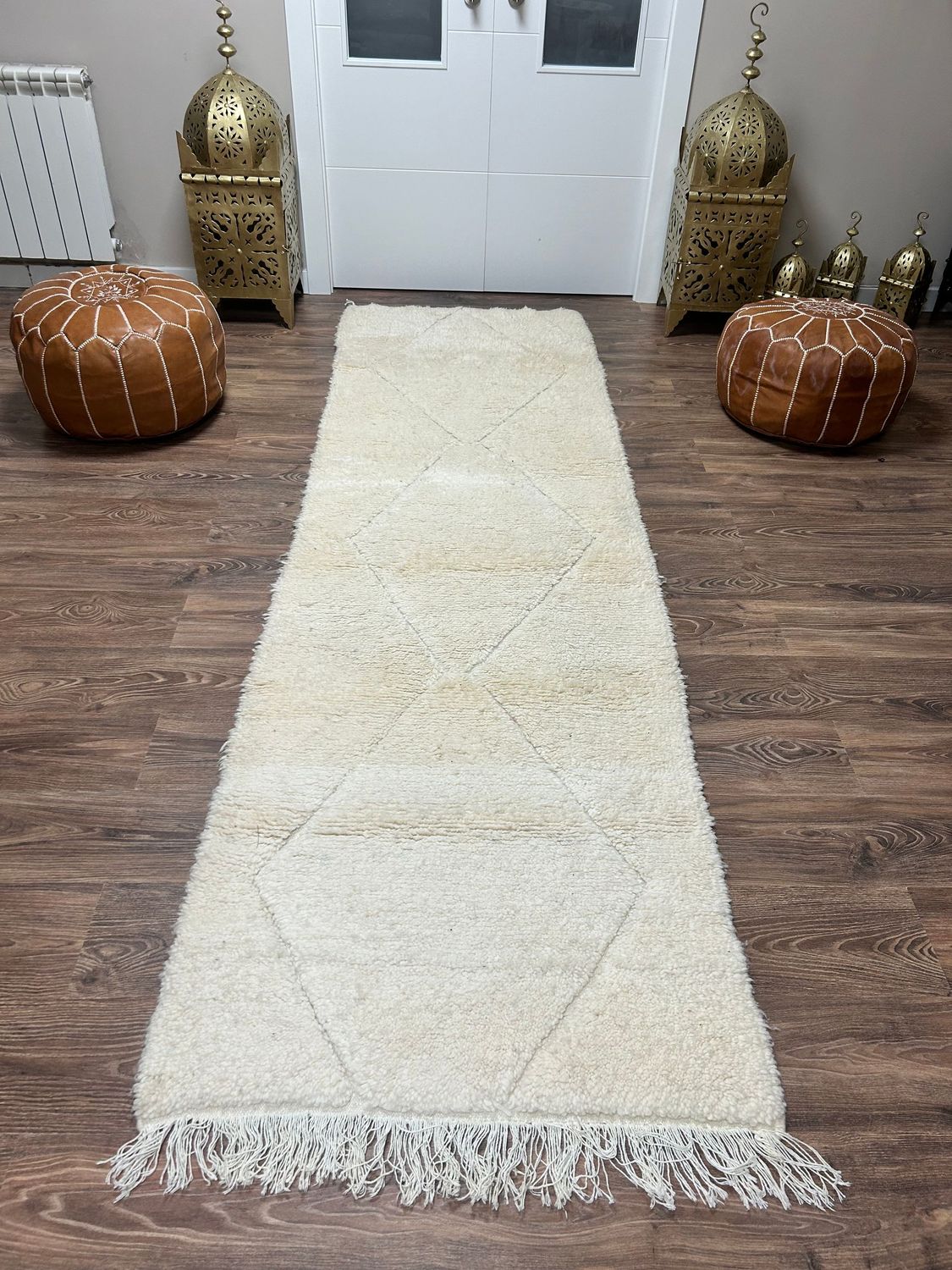 Alfombra Bereber Lana Beni Ouarain 282 x 86 cm