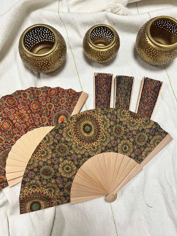 Abanico artesanal mosaicos Kech