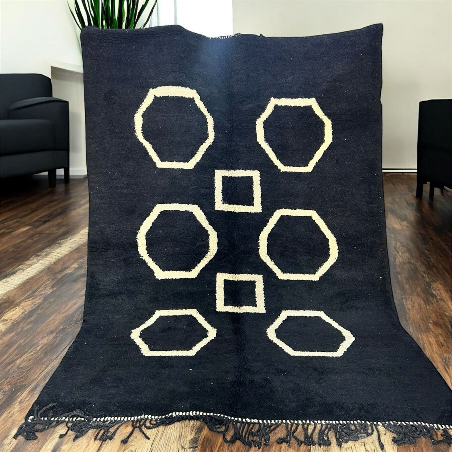 Alfombra Beni Ouarain Black & White 280 x202 cm Alfombra Beni Ouarain Black & White 280 x202 cm