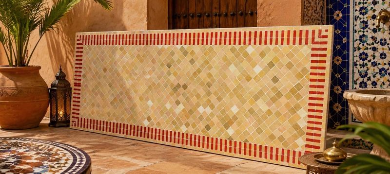Mesa Zellige Beige y rojo desde Mesa Zellige Beige y rojo desde