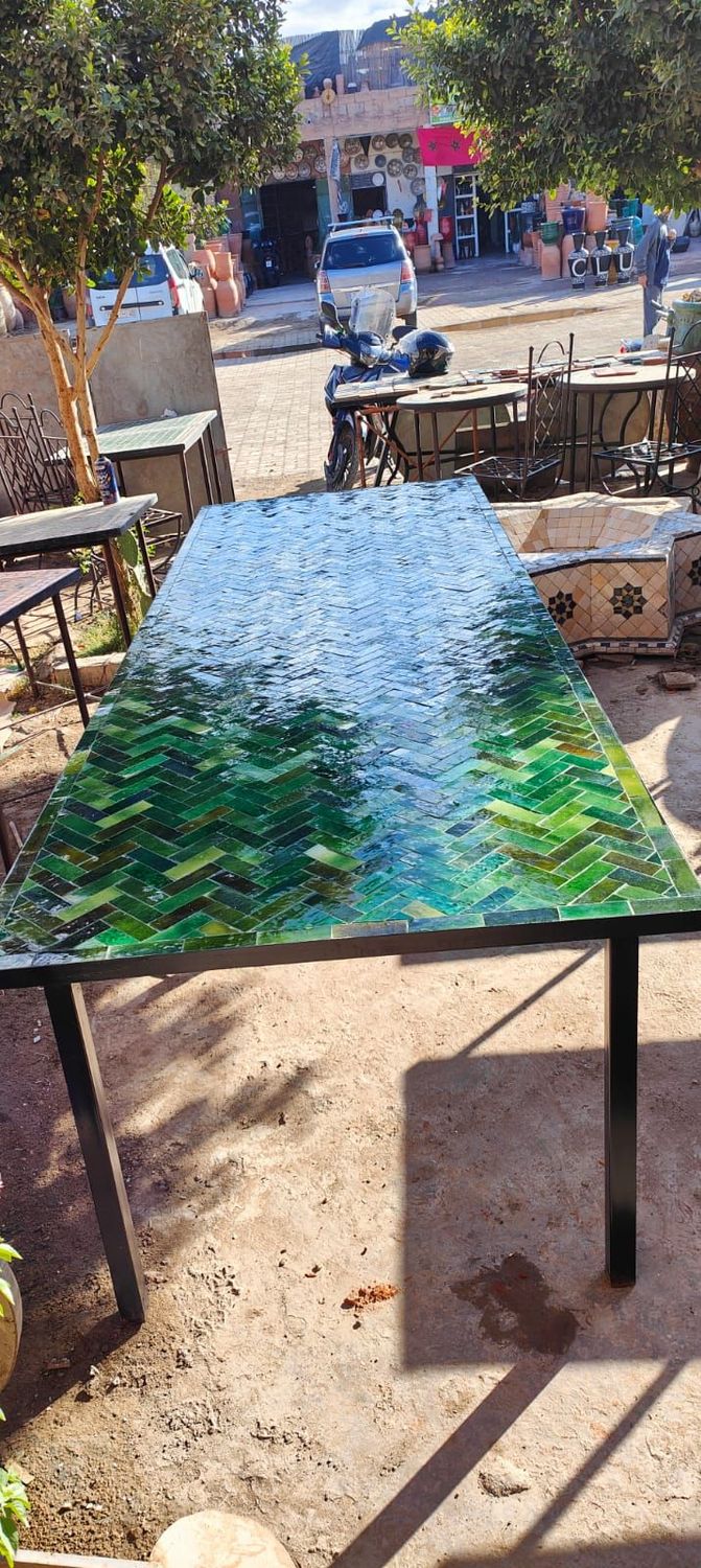 Mesa Zellige Tamegroute desde