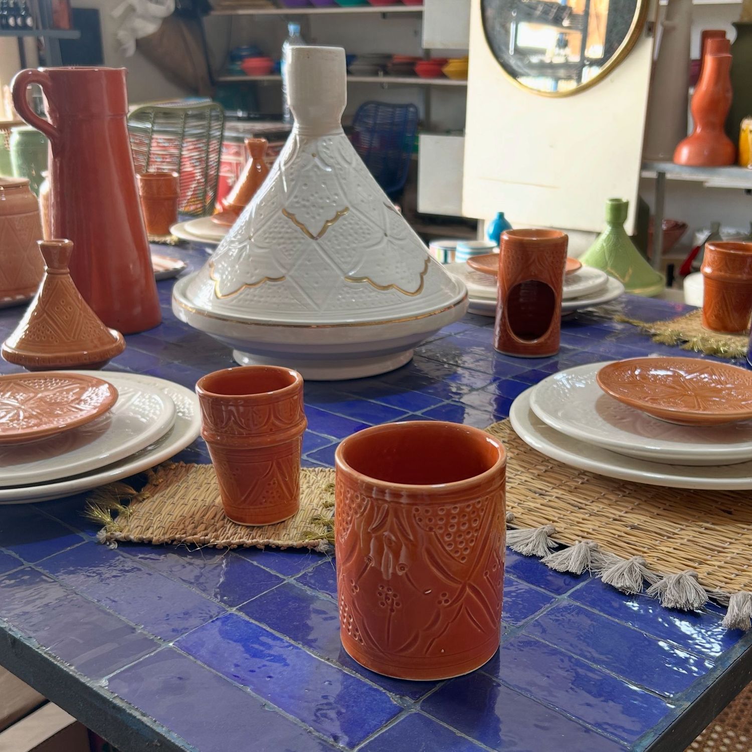 Mesa  Zellige Azul desde