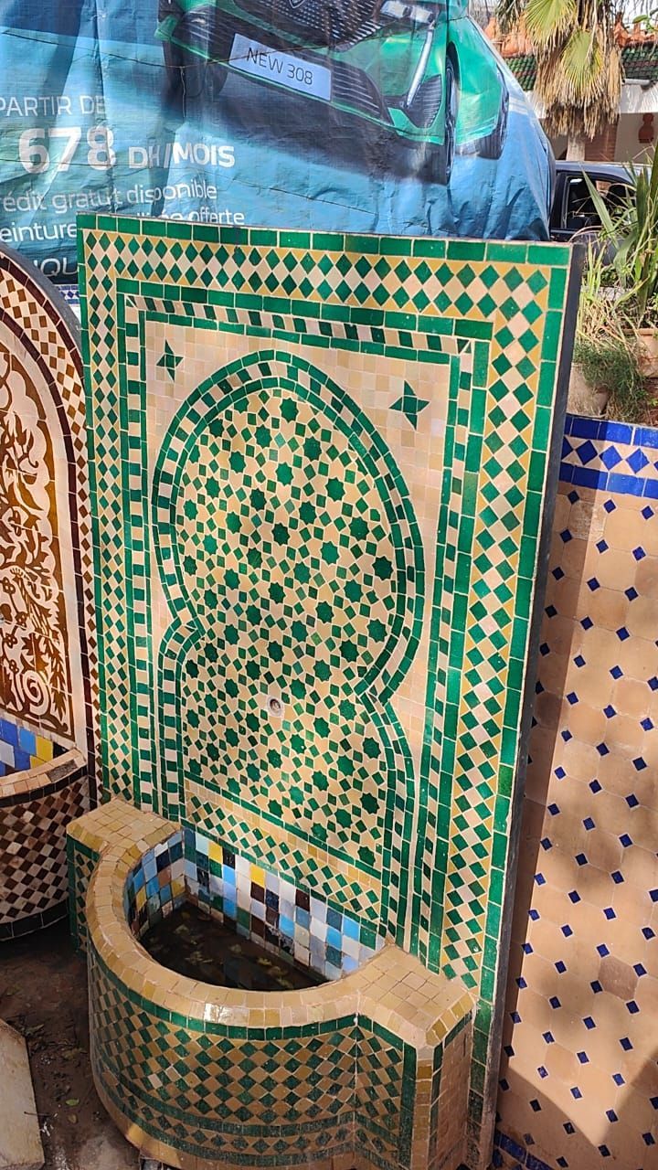Fuente Árabe Najwa verde y beige  131 x 81