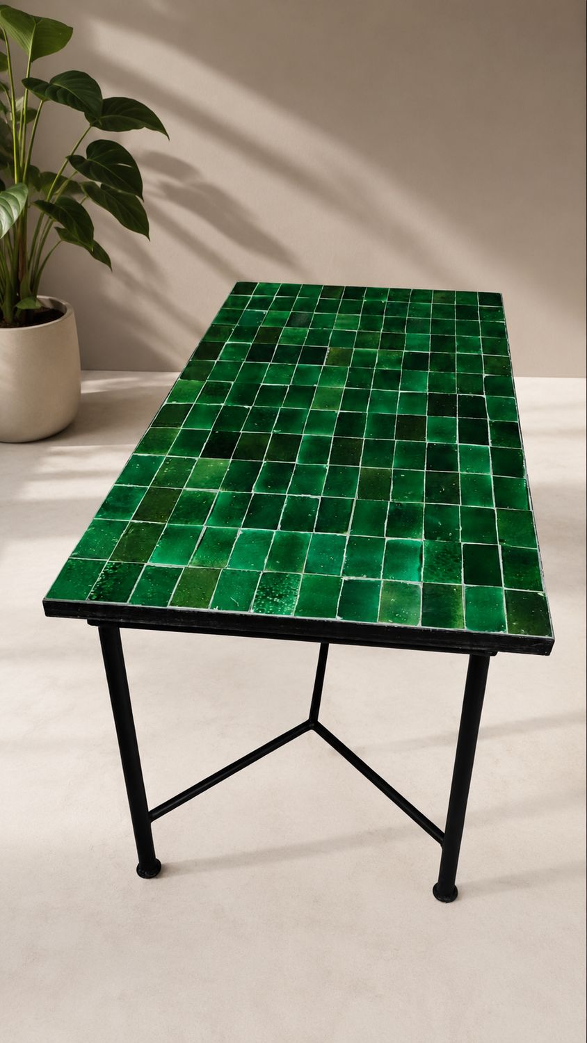 Mesa  Zellige verde Tamegroute desde