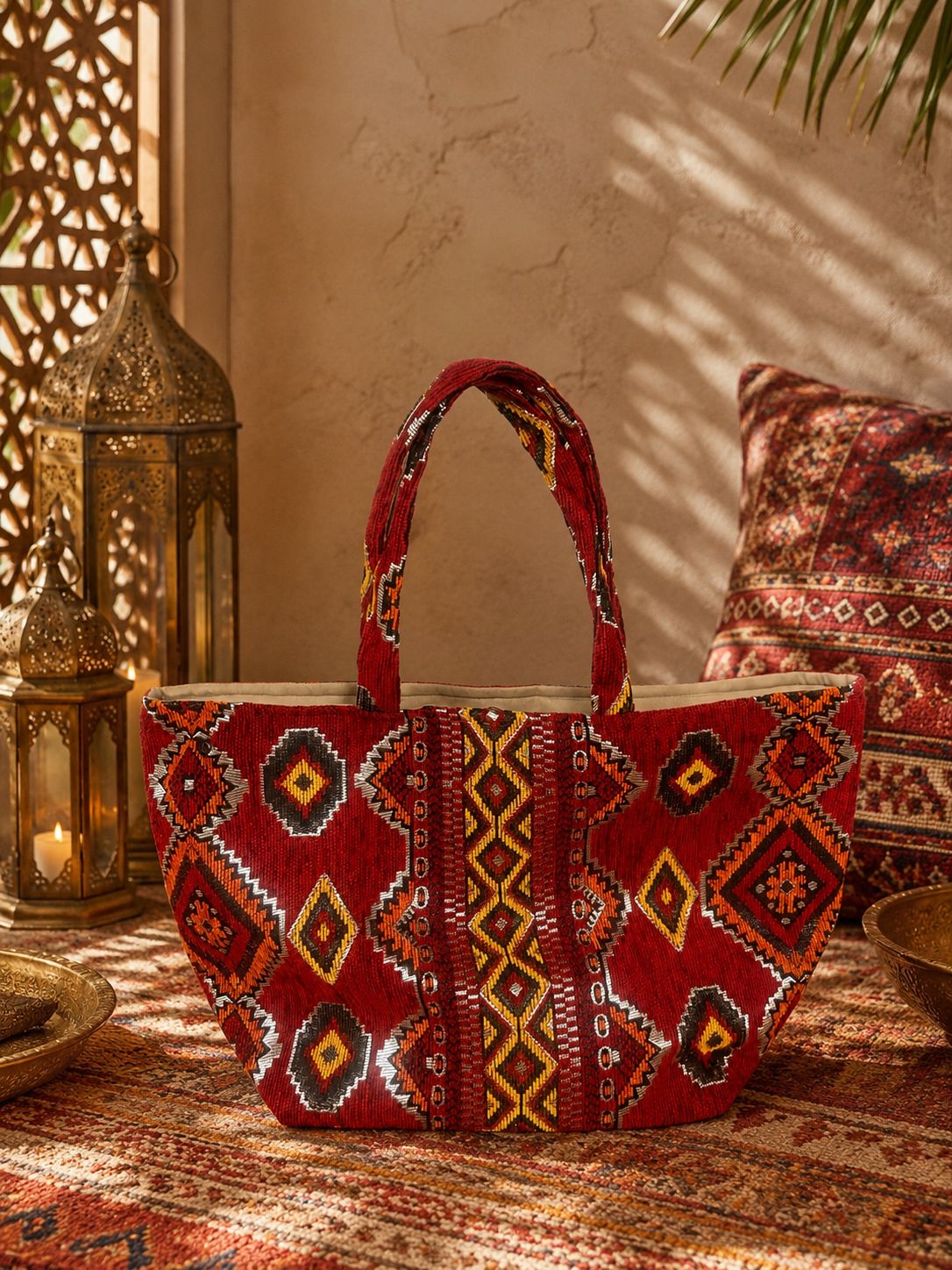 Bolso tote XXL Etnico Rojo
