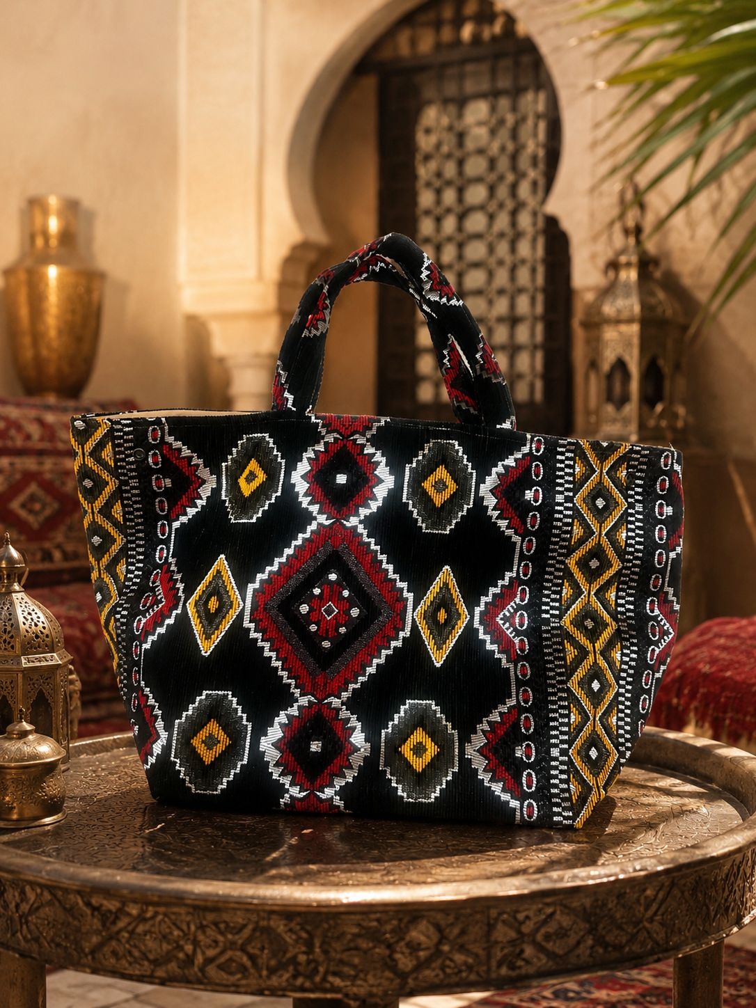 Bolso tote XXL Etnico Negro