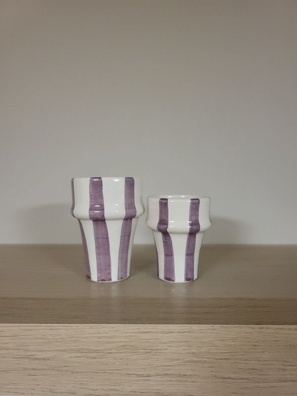 Vasos de cerámica marroquí pintados a mano