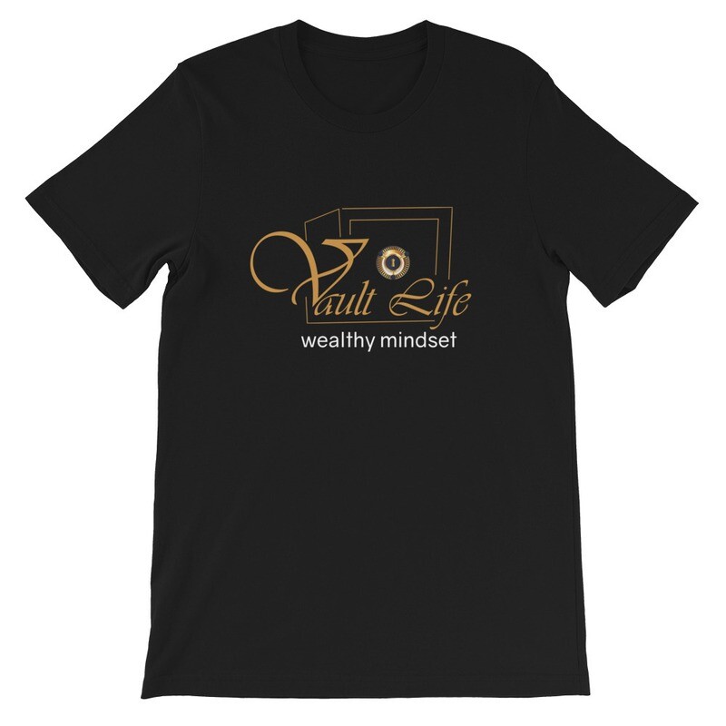 Black Vault Life Premium Gold Lettering T-Shirt