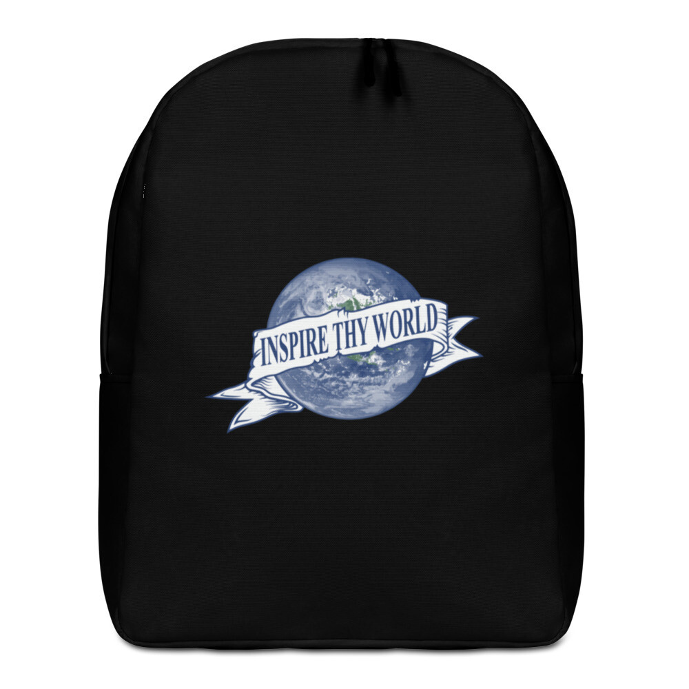 Black Inspire Thy World Minimalist Backpack