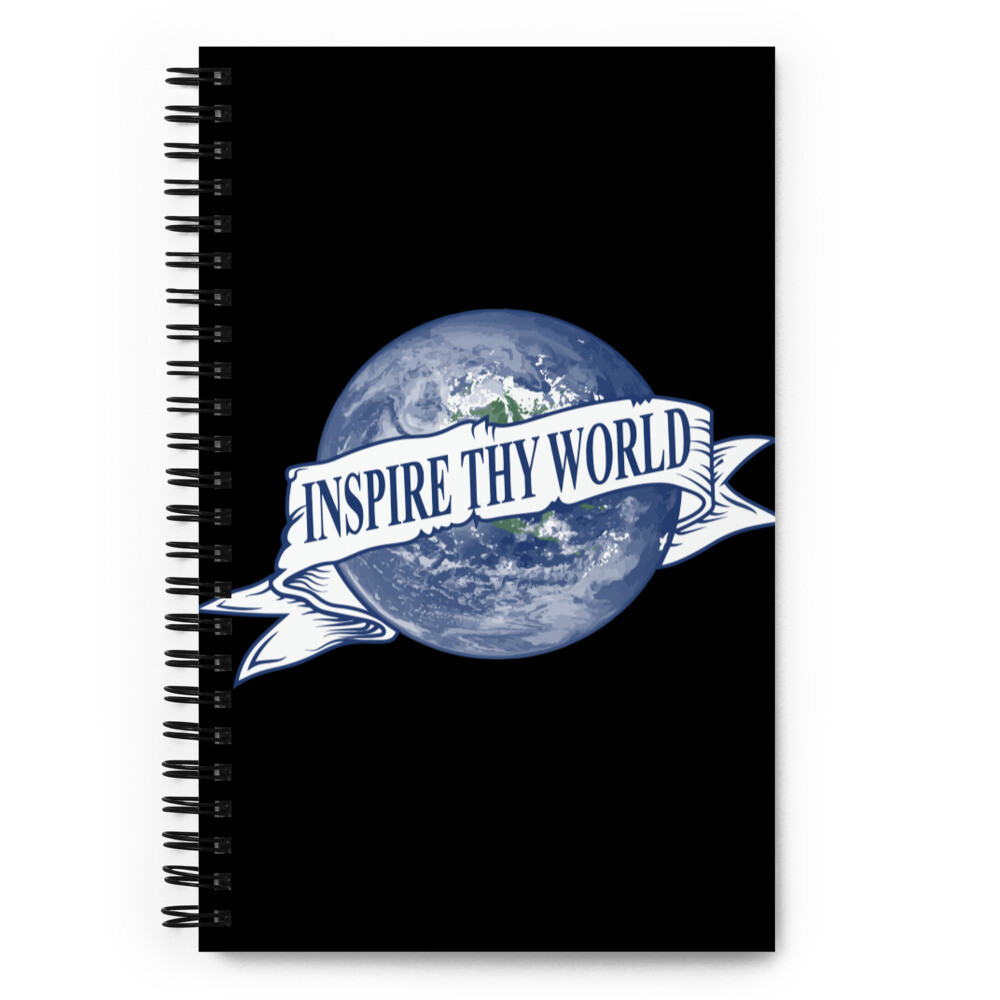Black Inspire Thy World Spiral notebook