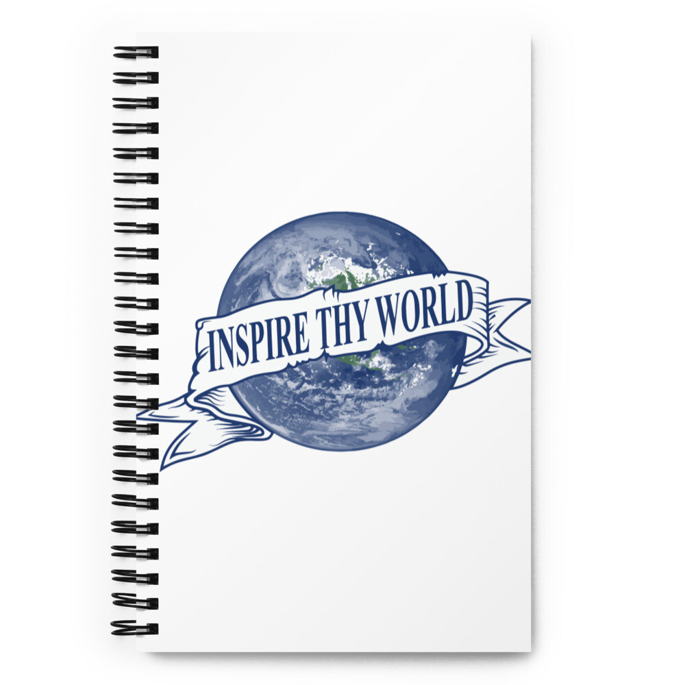 White Inspire Thy World Spiral notebook
