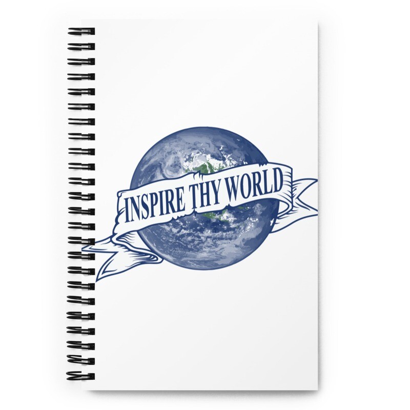 White Inspire Thy World Spiral notebook