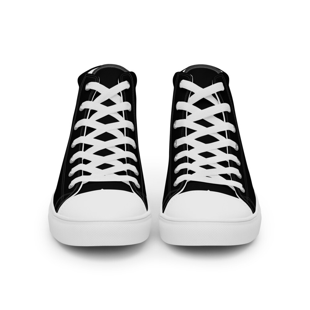 Black Vault Life Men’s high top canvas shoes
