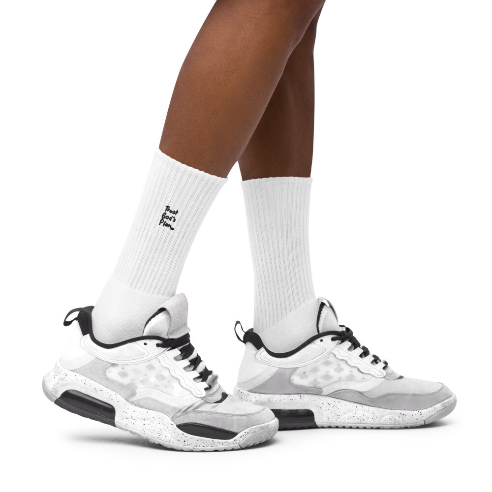 White Trust God&#39;s Plan Socks