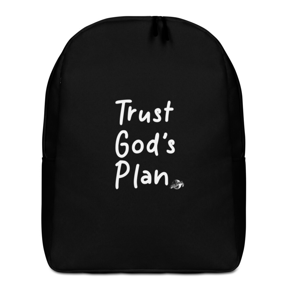 Black Trust God&#39;s Plan Minimalist Backpack