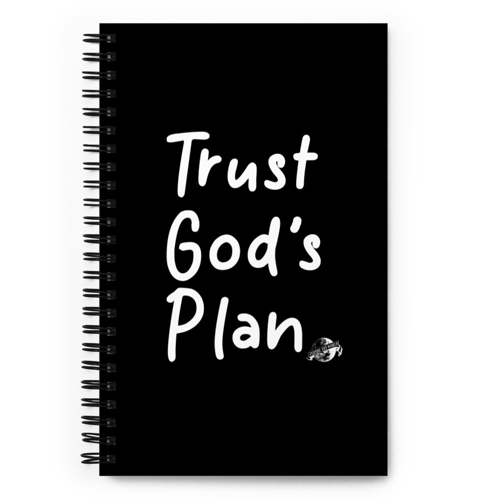 Black Trust God&#39;s Plan Spiral notebook