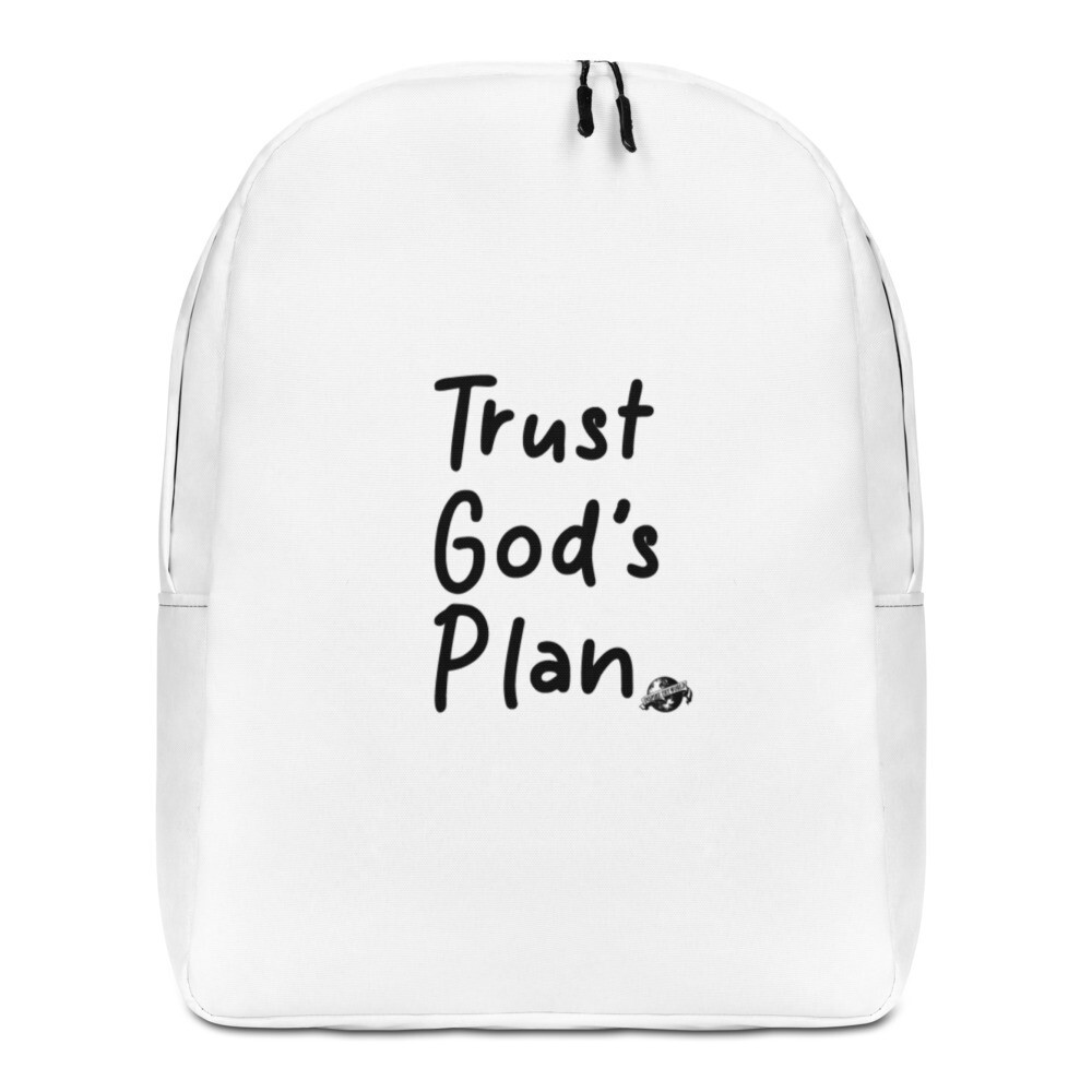 White Trust God&#39;s Plan Minimalist Backpack