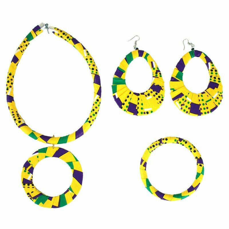 Yellow Kitenge Jewelry Set.