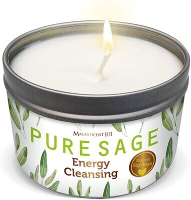MAGNIFICENT 101 Pure White Sage Smudge Candle