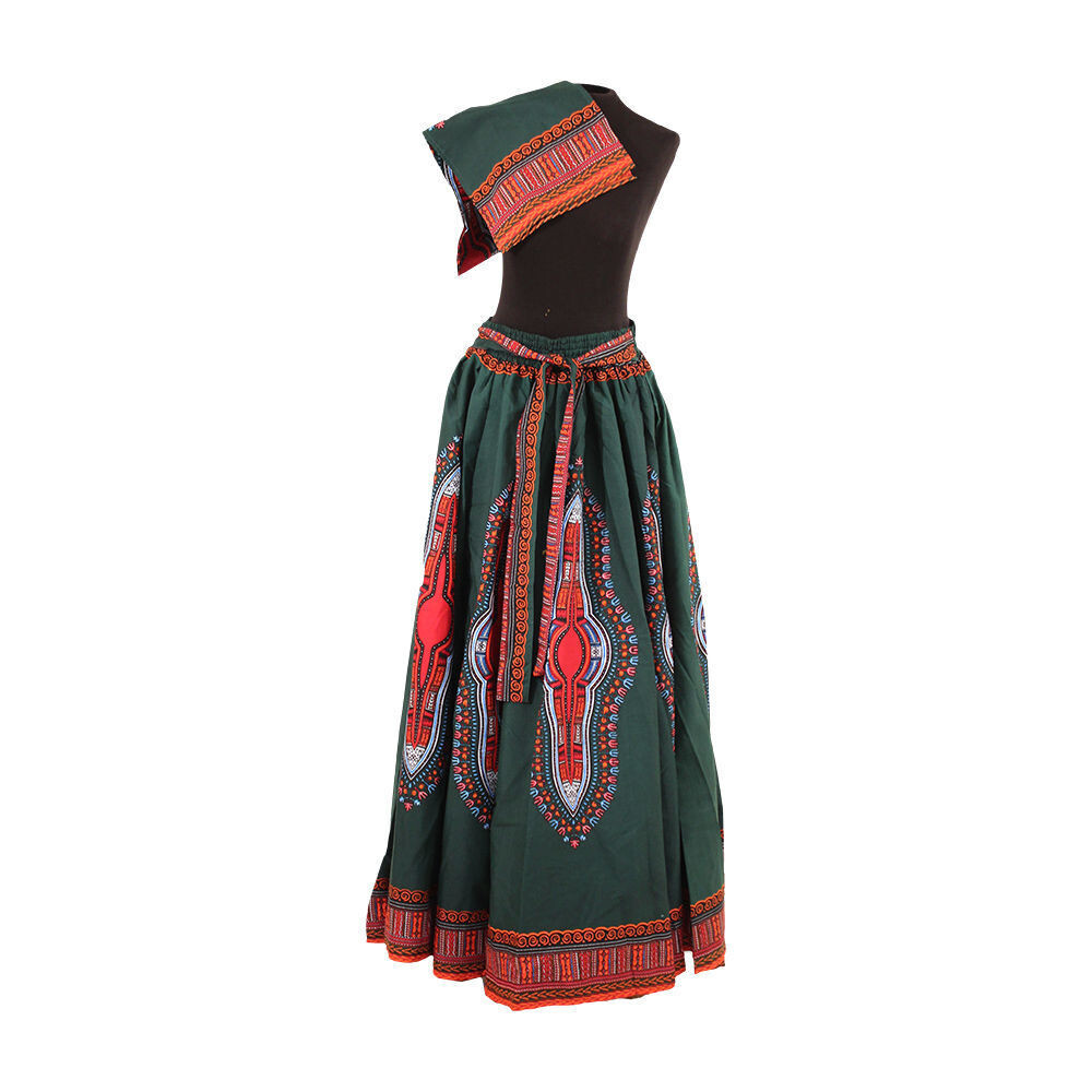 Long Traditional Print Skirt-4 different colors