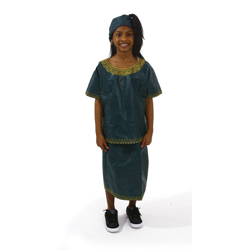 Girl&#39;s Embroidered Brocade Set