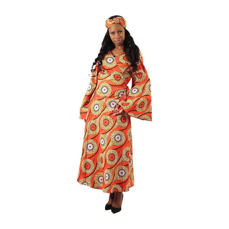 Wrap Dress Circle Print