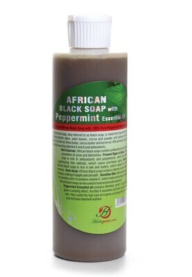 Peppermint Liquid Black Soap: 8 oz