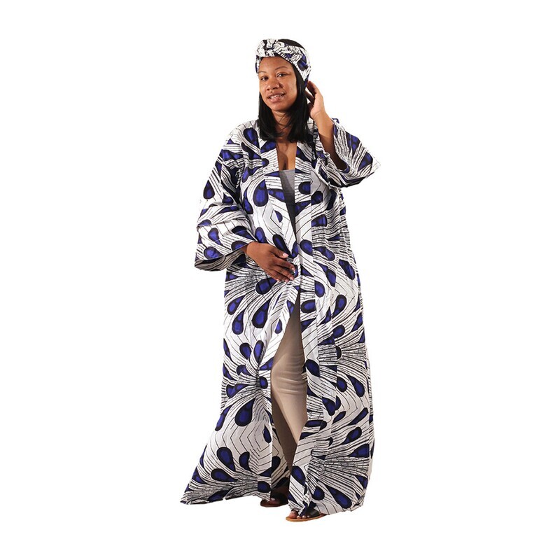 African Print Long Kimono