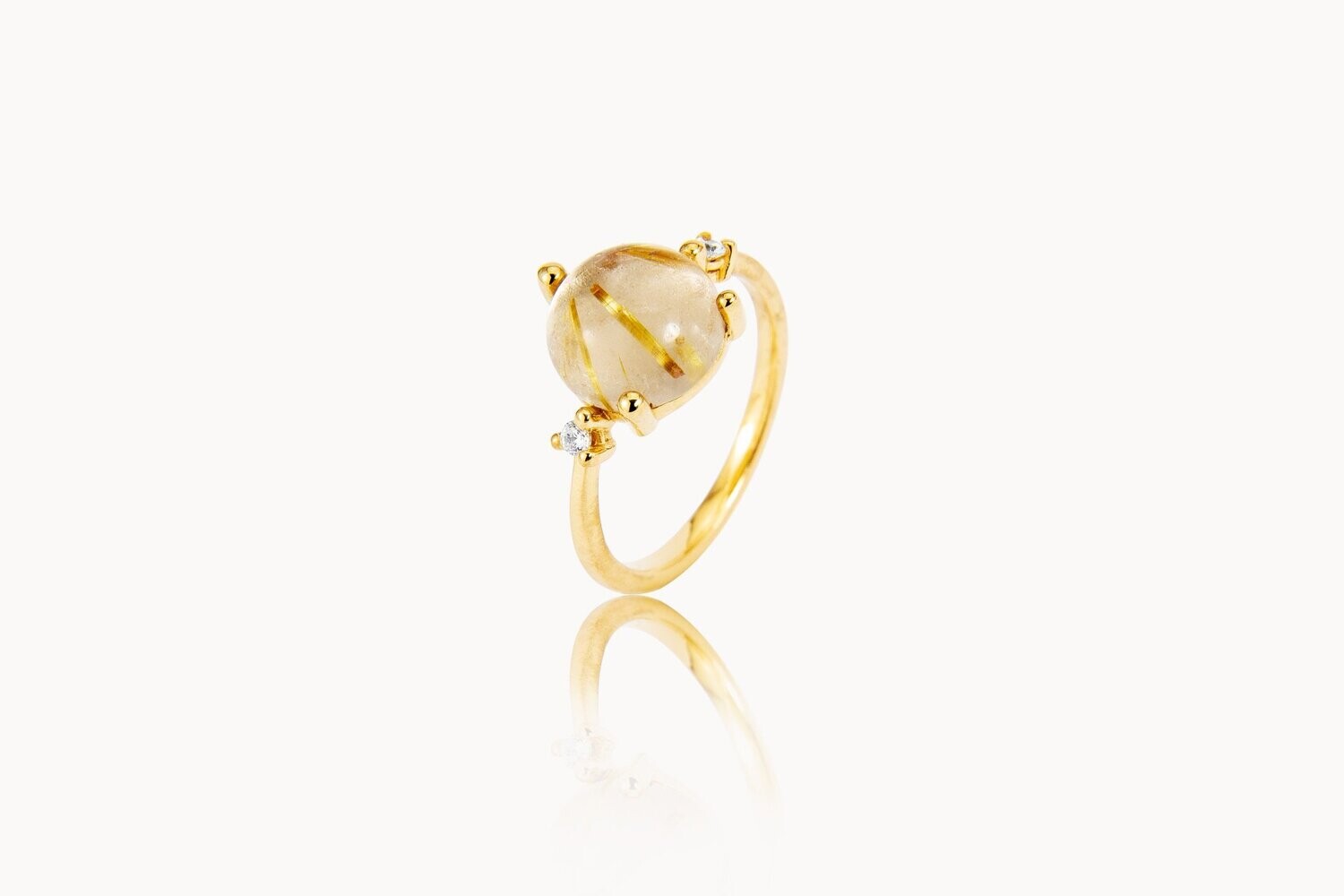 stellini Ring in Gold mit Rutilquarz, Legierung: Gelbgold 585/-