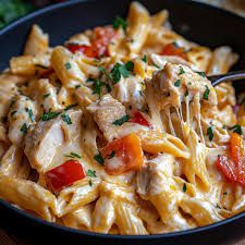 Creamy Chicken and Mushroom Baked Pasta