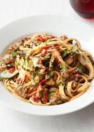 Linguine in Wine Sauce with Sausage