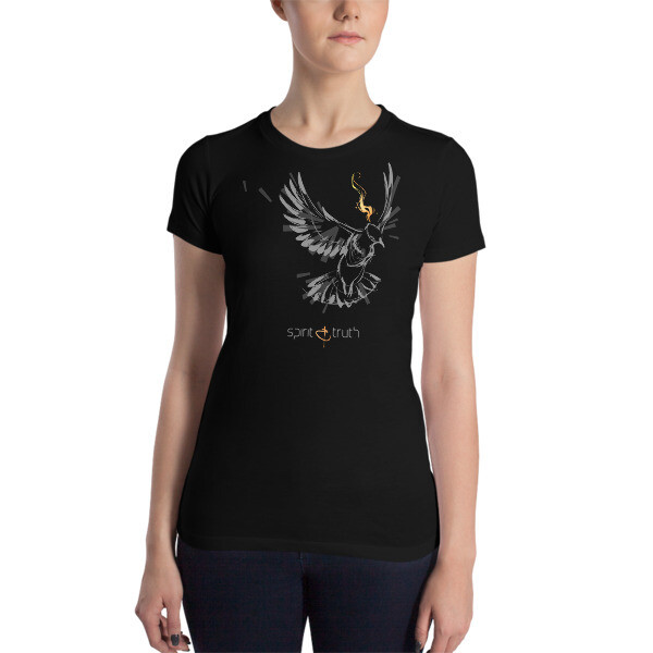SPIRIT &amp; TRUTH (Gray on Black) Women’s Slim Fit T-Shirt
