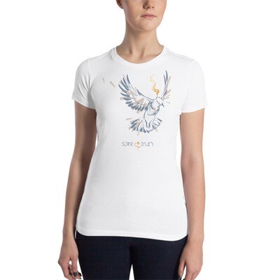 SPIRIT & TRUTH (Blue on White) Women’s Slim Fit T-Shirt