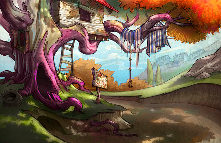 TREE FORT Art Print