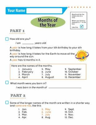 Independent Learning Activity - Months of the Year Independent Learning Activity - Months of the Year