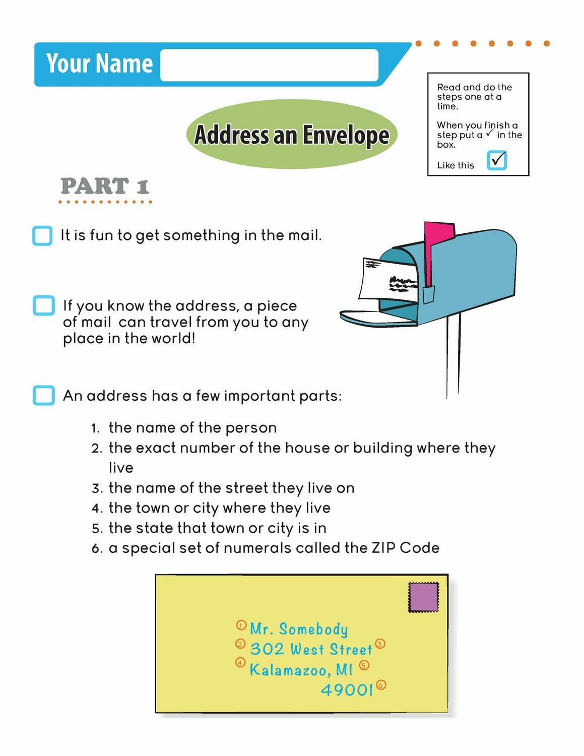 Independent Learning Activity - Address an Envelope