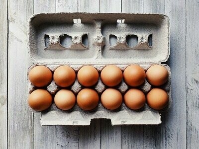 Eier von glücklichen Hühnern