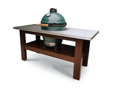 Big Green Egg Stainless Steel Topped Premium Royal Mahogany Table